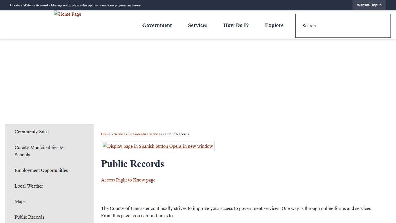 Public Records Lancaster County, PA - Official Website